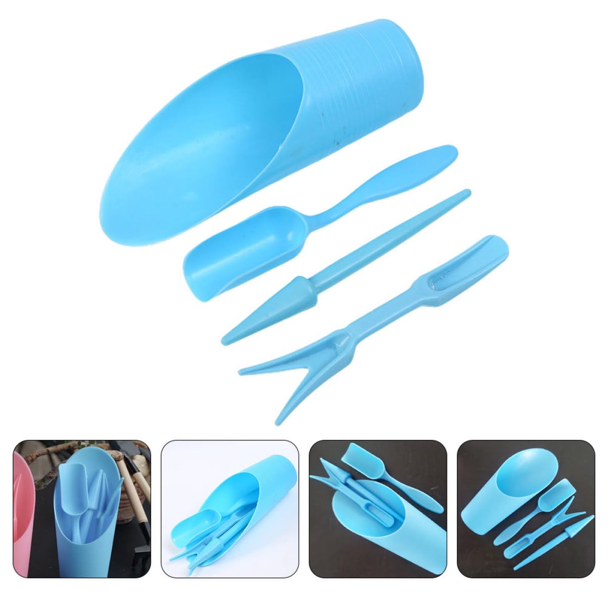 Gardening Tools Combo - 4 sztuk/zestaw, plastikowe trwałe wiadro łopata