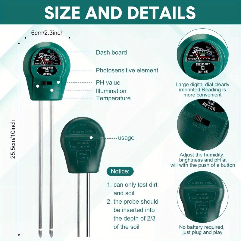 Tester PH gleby 3 w 1, tester  – Soil Ph Meter recenzja i cena