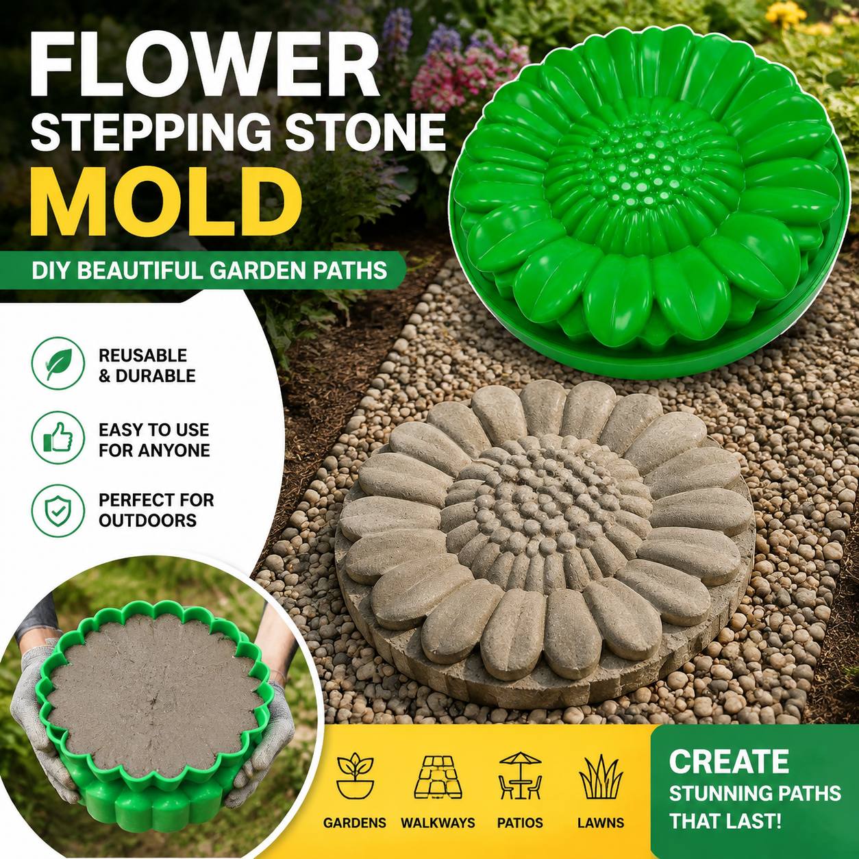 Zestaw form do kamiennych płyt – Gardening Tools Combo recenzja i cena