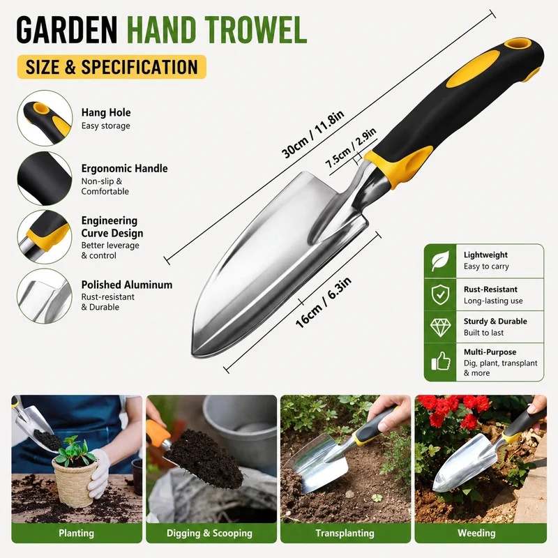 Łopatka ogrodowa ze stali nier – Garden Hand Trowel recenzja i cena